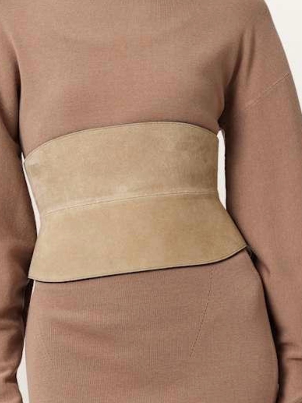 AllSaints Oakleigh Beige Suede Corset Belt M/L NWT